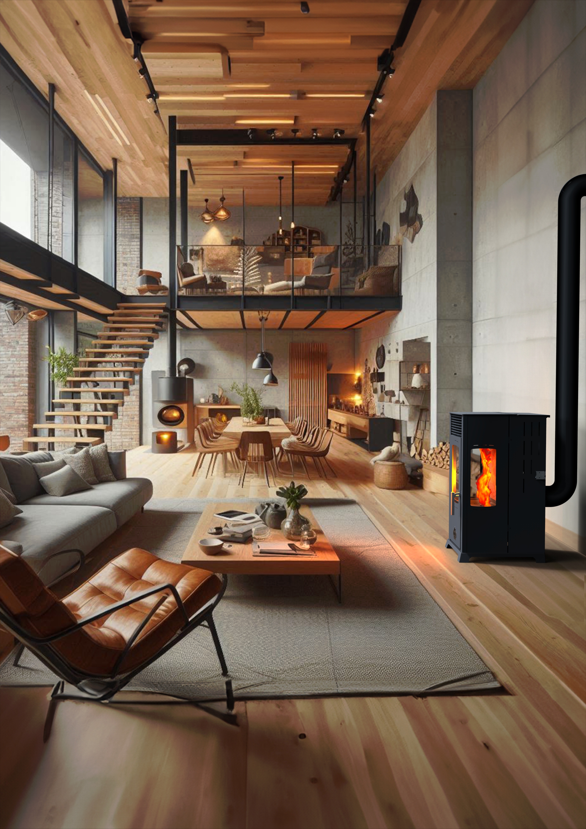 ECO PLUS FAN 8 KW / MANUEL PELET VE ODUN SOBASI