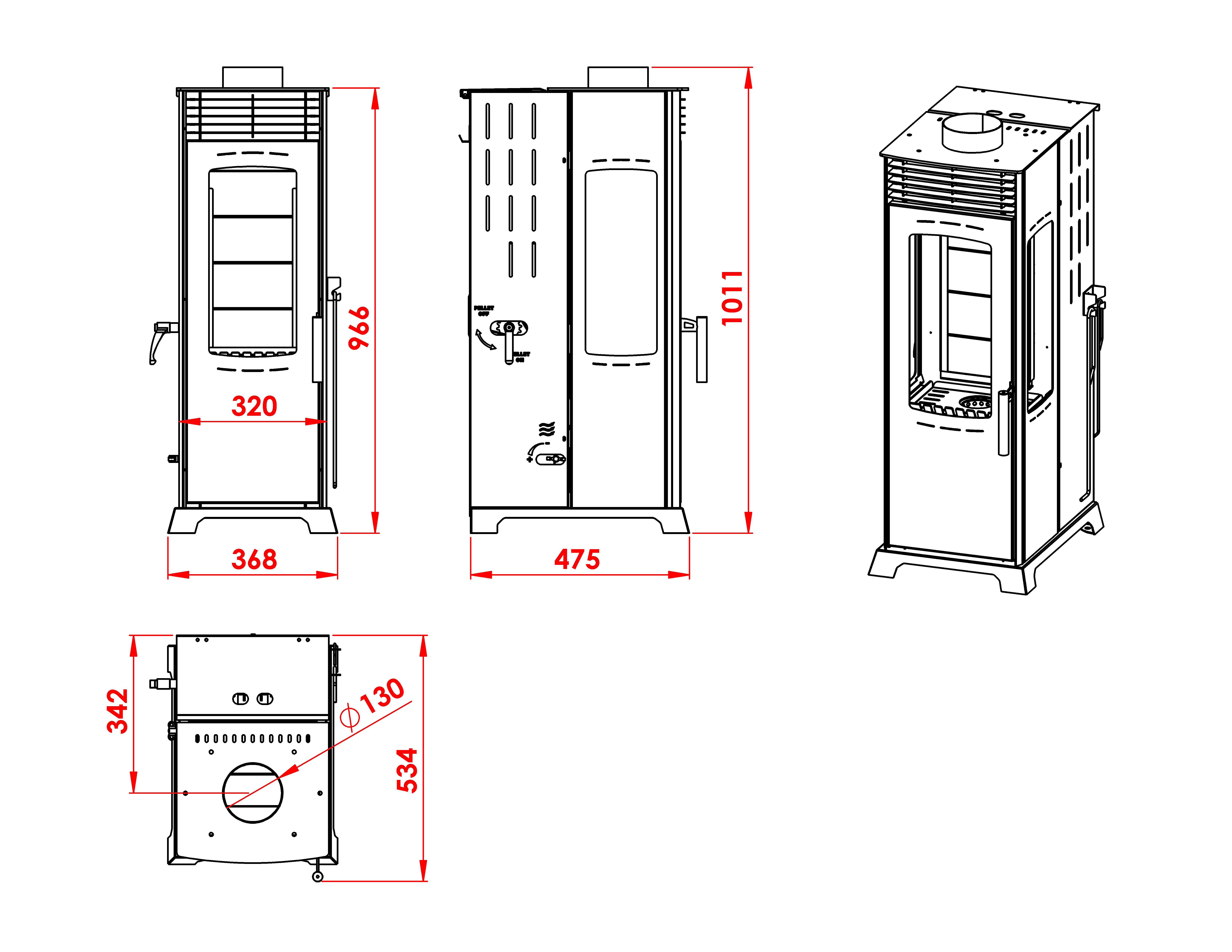 ECO MINI 8 KW / MANUEL PELET VE ODUN SOBASI / BABA'S STOVE